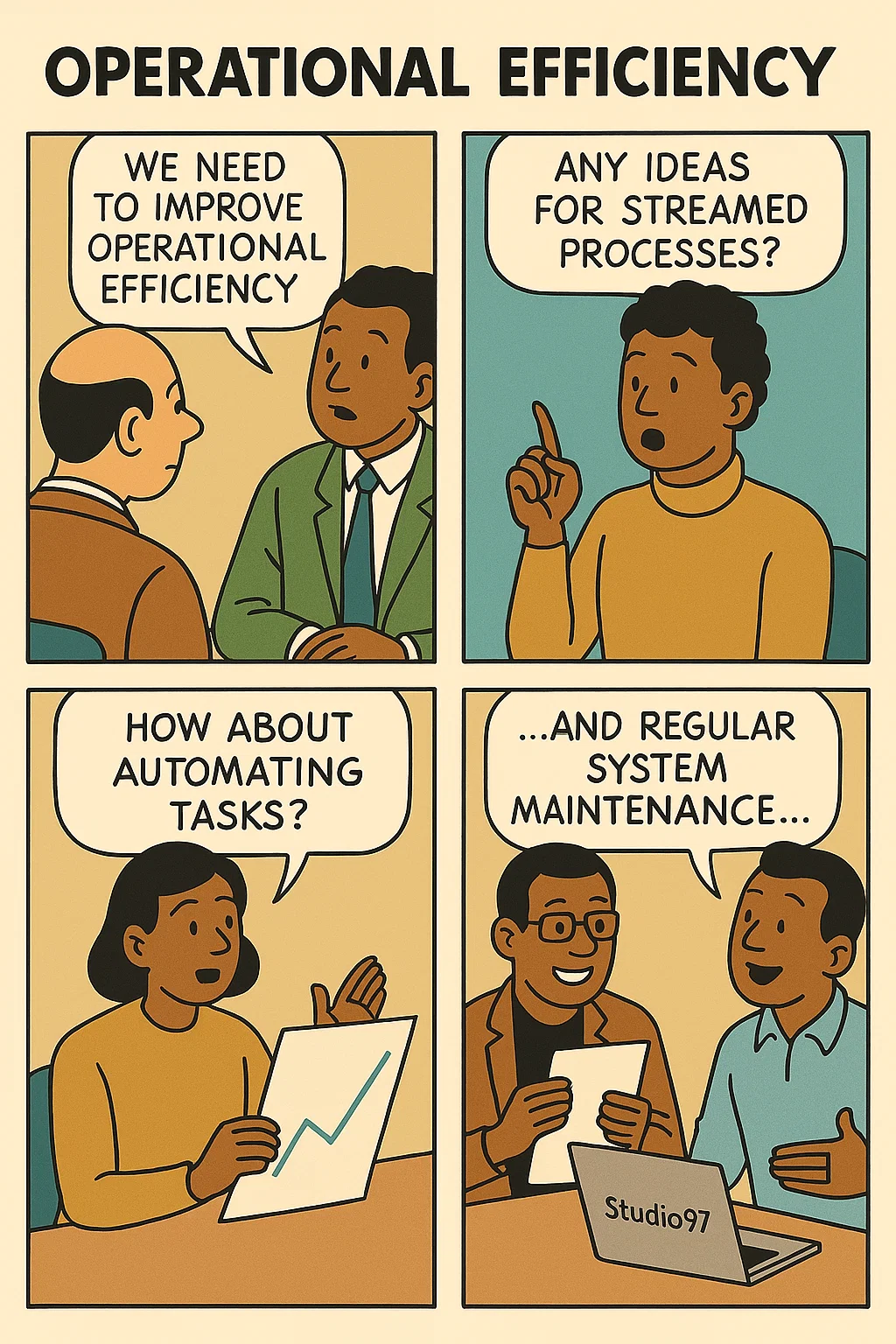Operational Efficiency consulting services - streamlining business processes and improving productivity through systematic analysis and optimization strategies